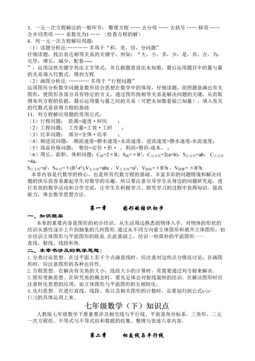 2023年初中数学各年级知识点.docx