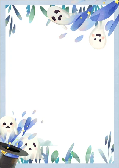 可爱小鬼魂信纸word模板
