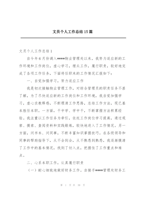 文员个人工作总结15篇.docx