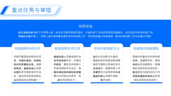 蓝色商务风高校科研创新PPT模板