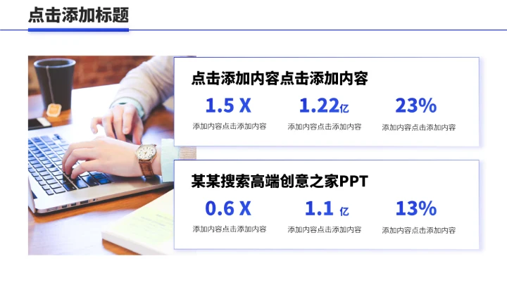蓝色高端工作汇报总结PPT模板