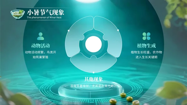 绿色创意风小暑节气讲解节气知识PPT模板