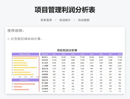 项目管理利润分析表