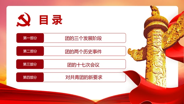 共青团历史党课PPT课件模板