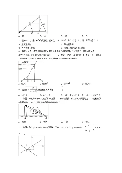 2020-2021济南外国语学校华山校区八年级数学下期末试卷及答案