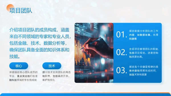 蓝色商务风金融科技项目汇报PPT模