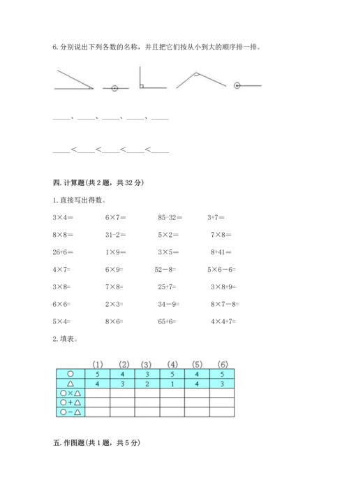 人教版二年级上册数学期末测试卷精品【巩固】.docx