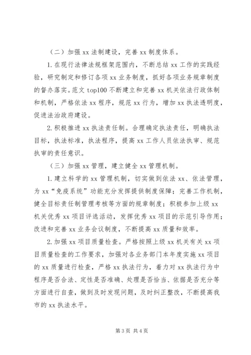 某局XX年度法治建设工作计划范文.docx