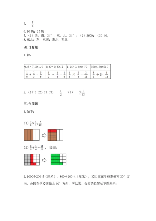 人教版六年级上册数学期中测试卷（名师系列）.docx