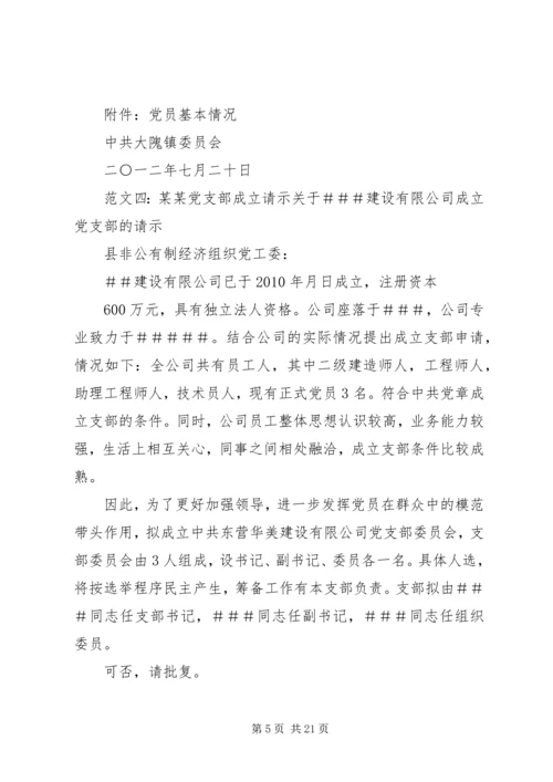 成立党组的请示.docx