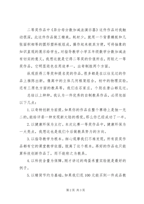 全国优秀自制教具评选活动参观学习体会.docx