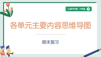 人教PEP六下英语期末复习各单元主要内容思维导图课件（共14张PPT）