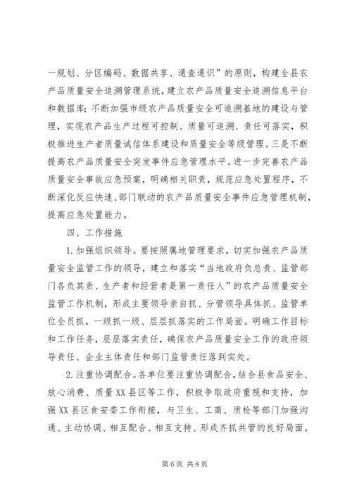 全县农产品质量安全监管工作意见.docx