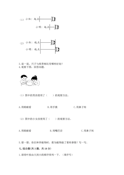 教科版科学一年级上册期末测试卷【研优卷】.docx