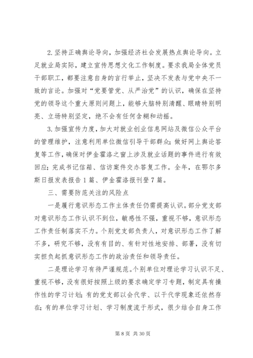 机关单位XX年意识形态工作总结情况报告六篇.docx