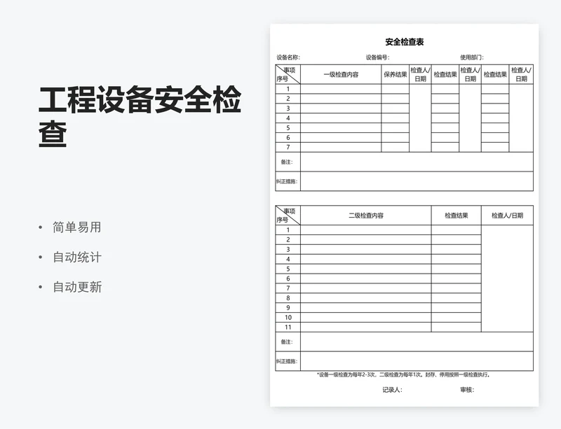 工程设备安全检查