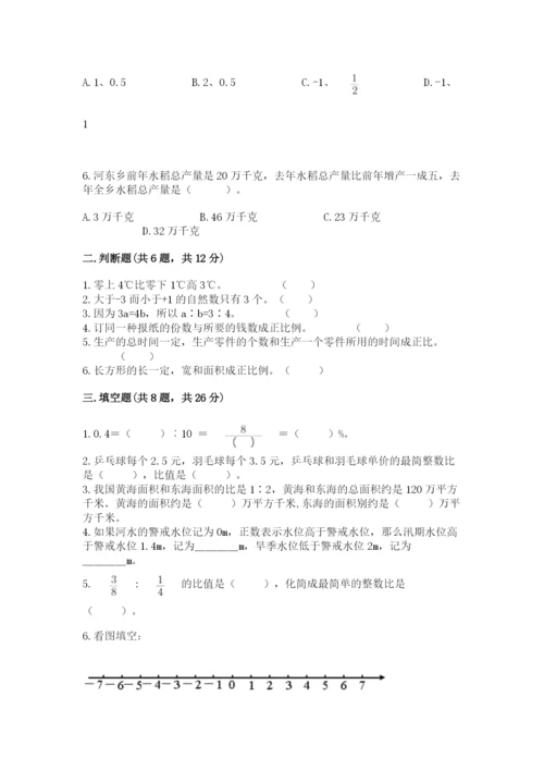 扶余县六年级下册数学期末测试卷精品带答案.docx