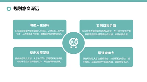 绿色插画风大学生职业规划与行动指南PPT模板