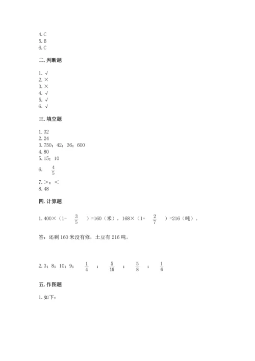 人教版六年级上册数学期中测试卷精编答案.docx