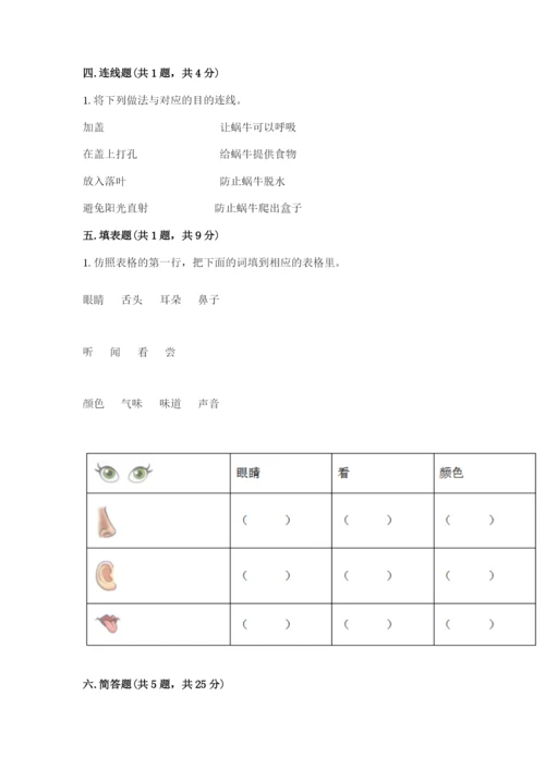教科版一年级下册科学期末测试卷及答案（精品）.docx
