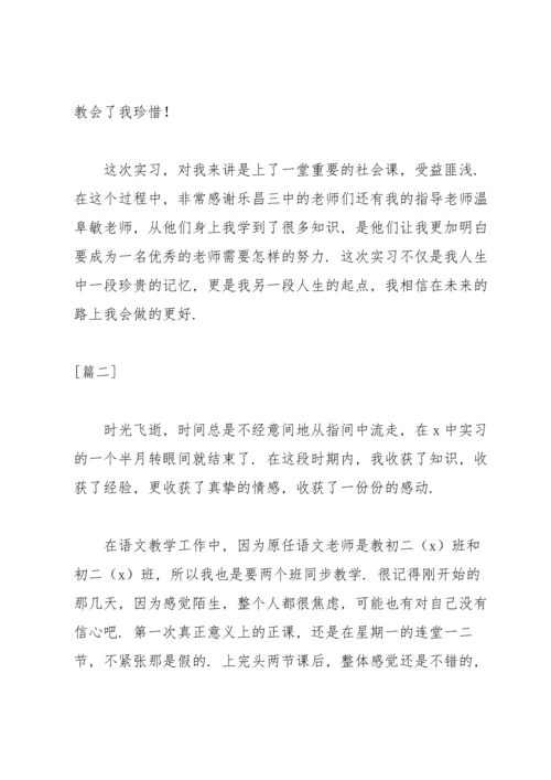 语文教育实习总结开头模板.docx