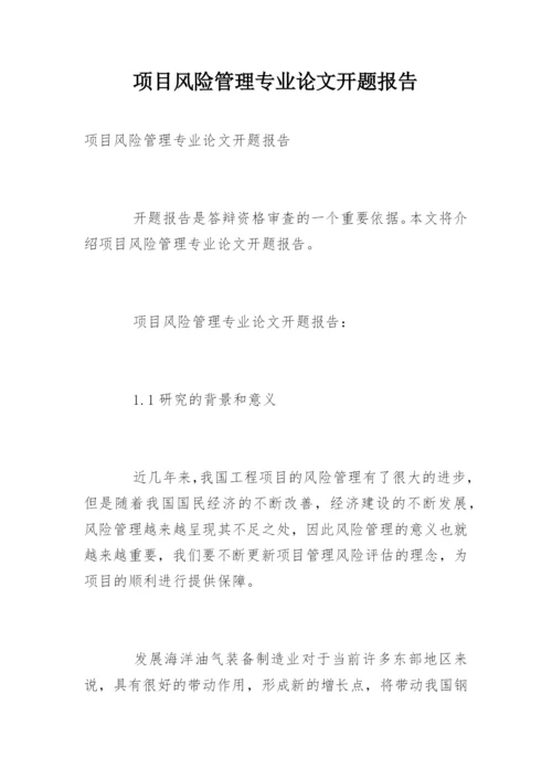 项目风险管理专业论文开题报告.docx