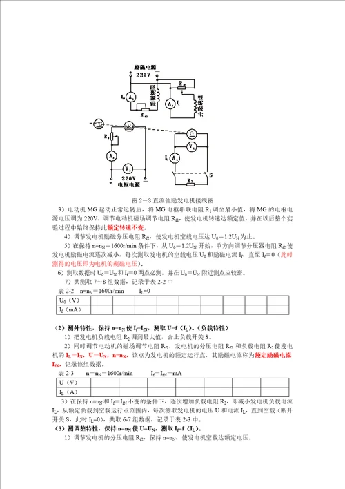 实验二直流发电机