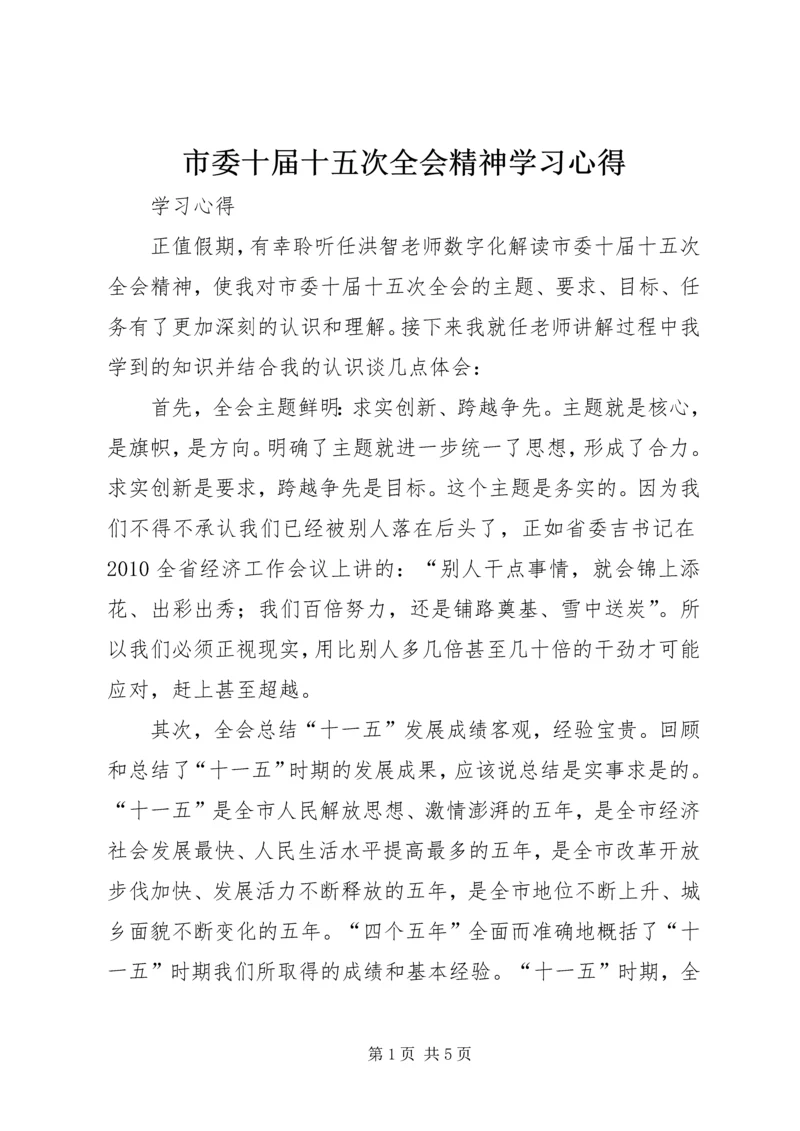 市委十届十五次全会精神学习心得 (2).docx