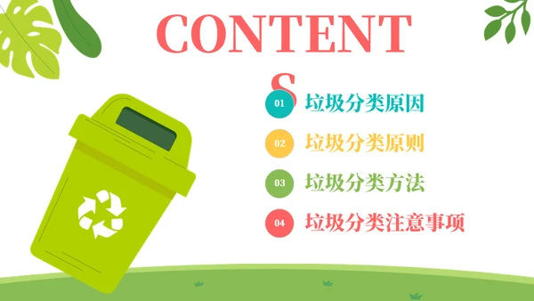 争做文明小公民垃圾分类主题教育通用PPT模板