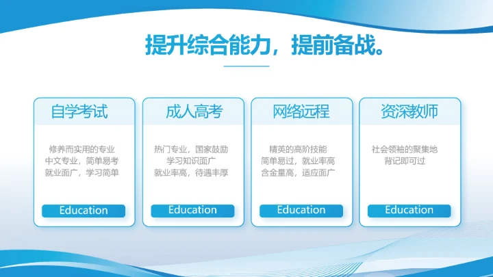 蓝色大气学校教育教学述职报告PPT