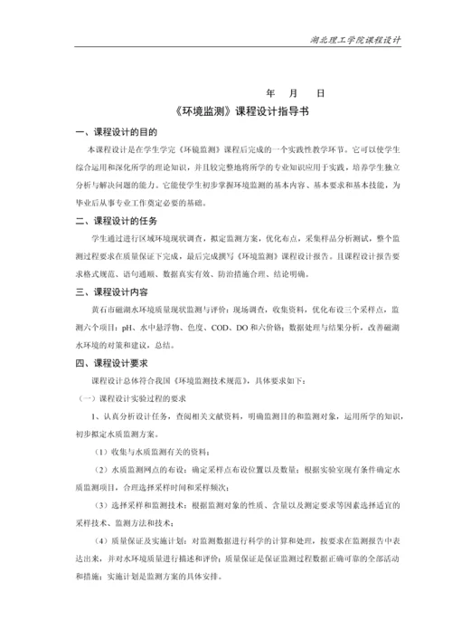 《环境监测》课程设计毕业论文.docx