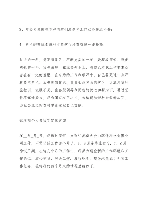 试用期个人自我鉴定五篇范文.docx