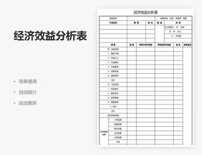 经济效益分析表