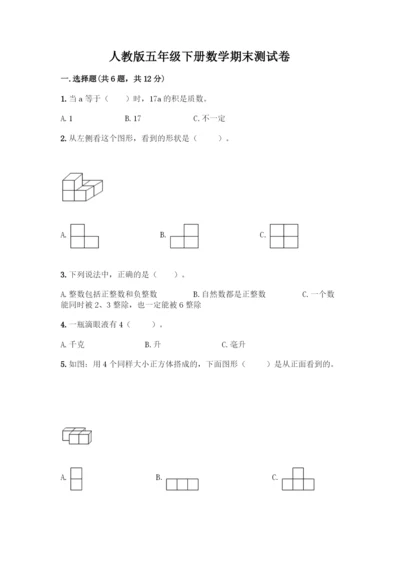 人教版五年级下册数学期末测试卷精品【达标题】.docx