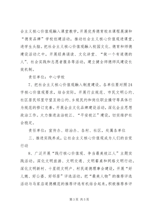 街道办事处培育和践行社会主义核心价值观工作实施方案.docx