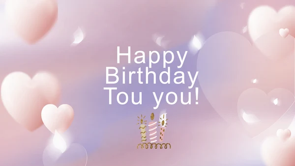 紫色梦幻生日派对生日快乐PPT动态模板