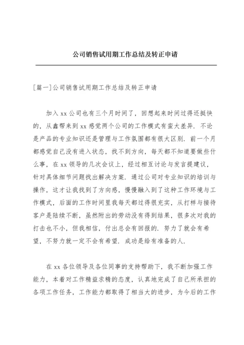 公司销售试用期工作总结及转正申请.docx