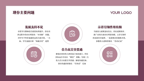 粉色简约留白教育教学工作汇报通用PPT模板