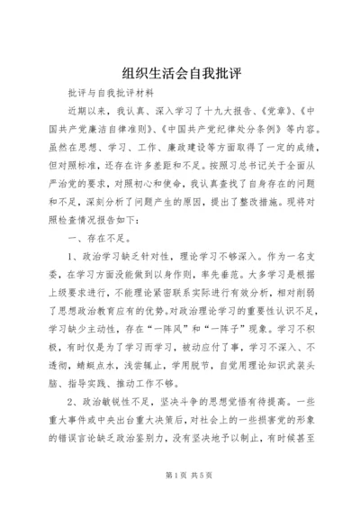 组织生活会自我批评 (3).docx