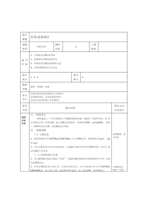 网店装修教案项目2店铺图设计