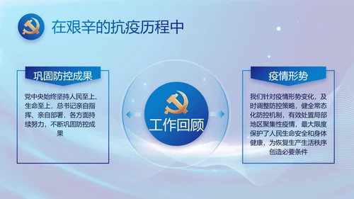 蓝色党建党支部年终工作总结PPT党课