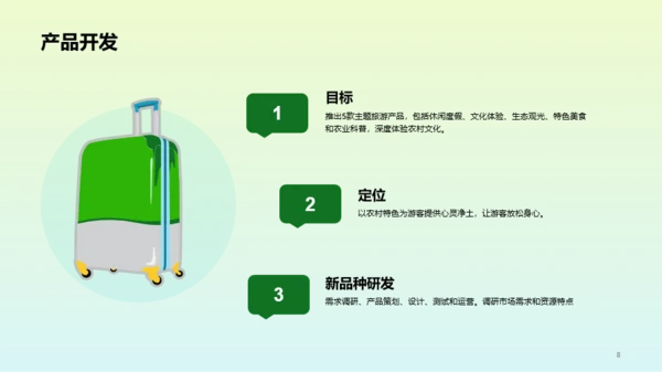 绿色简约旅游营销推广方案PPT模板