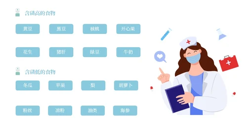 蓝色简约插画风血液透析患者的健康宣教报告PPT模板护理
