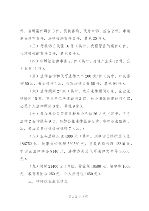 XX年度律师事务所年度执业情况报告.docx