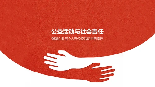 红色简约风公益活动PPT模板