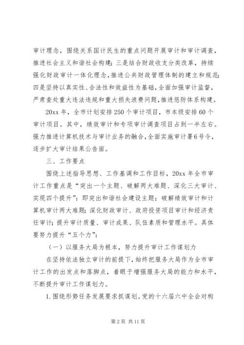 市审计局审计工作计划.docx