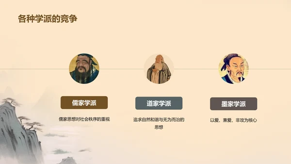 黄灰色插画复古国风名著导读吕氏春秋培训课件PPT模板