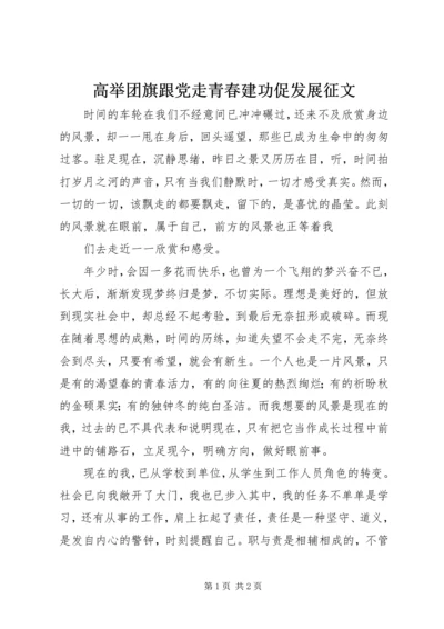 高举团旗跟党走青春建功促发展征文.docx