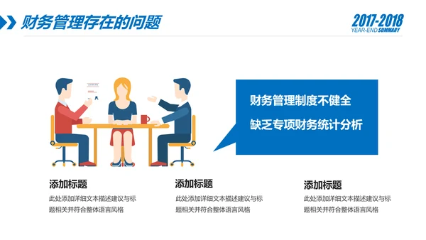 蓝色财务部数据分析报告年终总结PPT模板