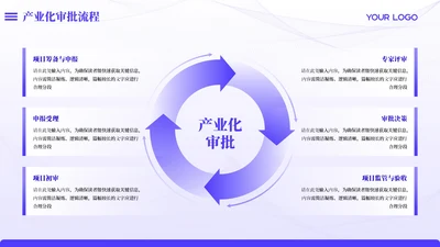 紫色商务风6项循环PPT单页